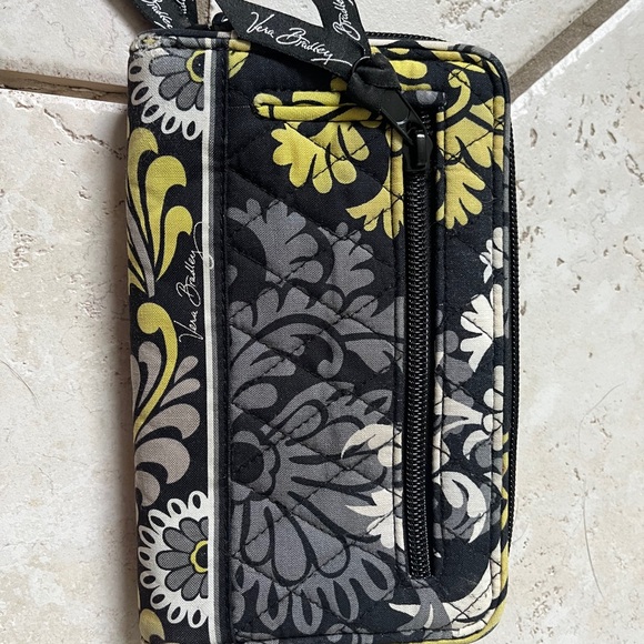 Vera Bradley Black Gray Yellow Wallet - Picture 3 of 8